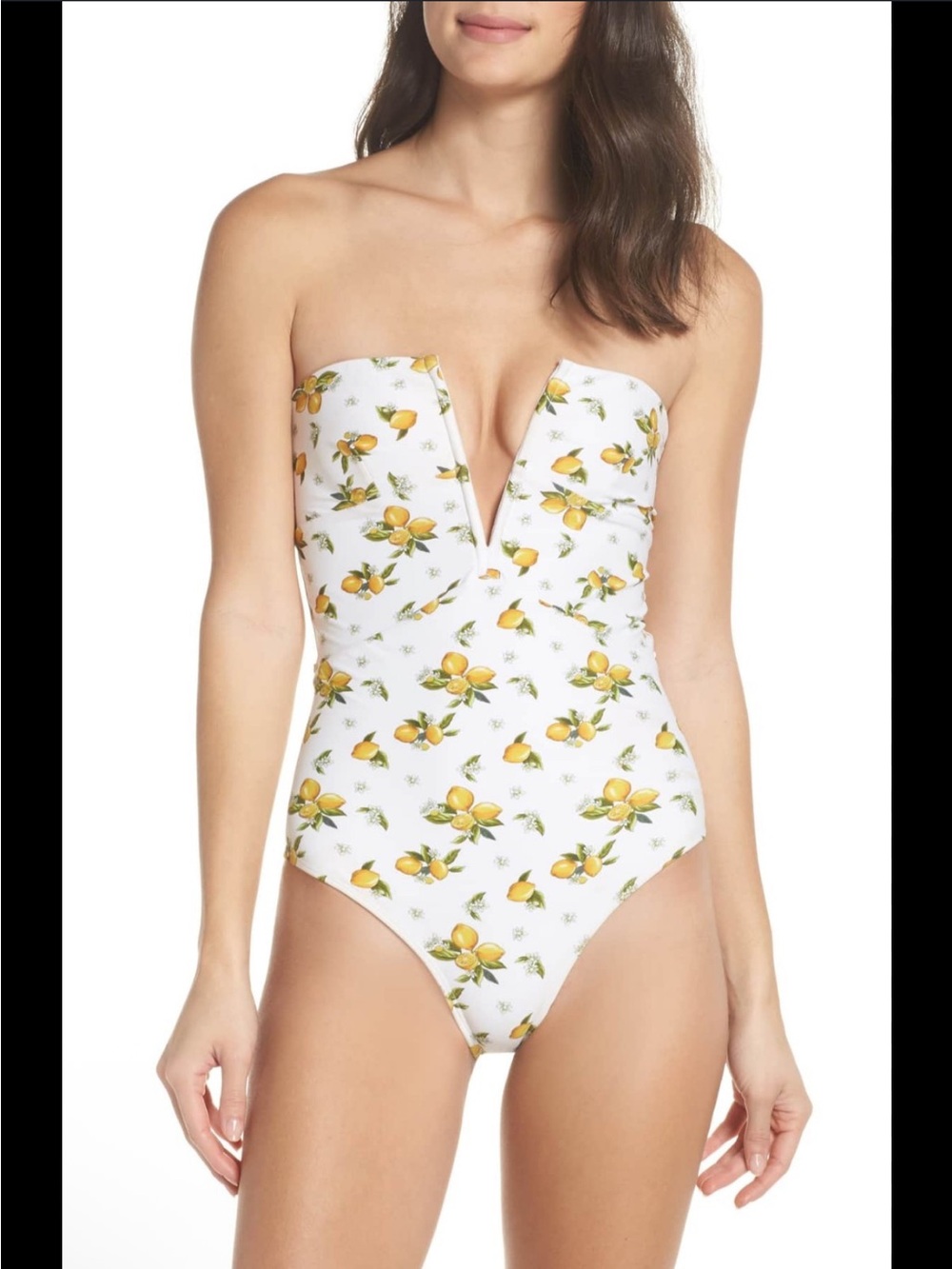 For Love & Lemons Womens White Limonada One-Piece Swimsuit Size M New